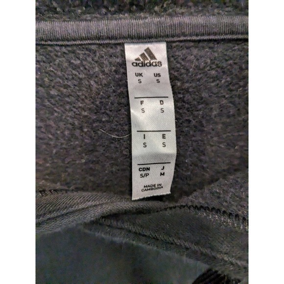 Adidas Hoodie Mens Small Black‎ White Sport Essentials Striped Sweatshirt - Picture 3 of 3